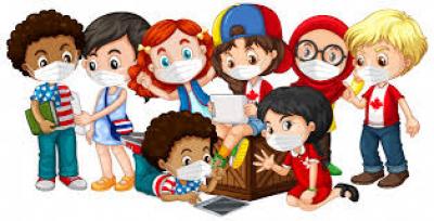 Cartoon image of a group of kids