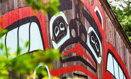 Totem painting on wall
